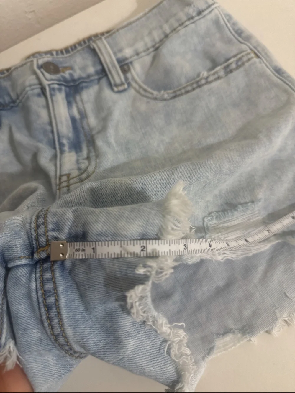Aerie Light Blue Distressed High-Rise Jean Shorts Size Small - Picture 7 of 8